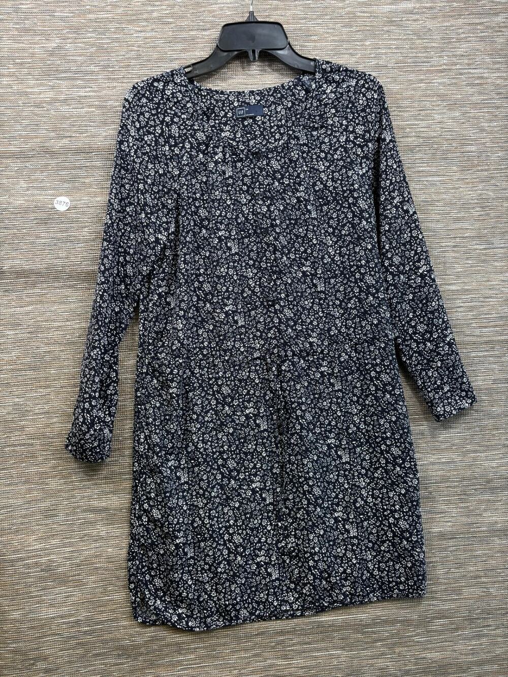 Gap Floral Sheath Dress Womens Size XS Navy White Long Sleeve Mini
